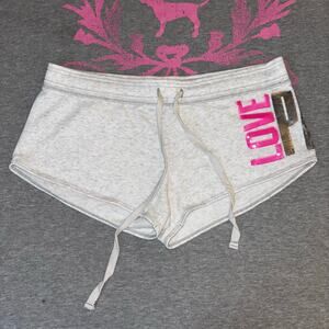 Victoria’s Secret PINK Marled Light Gray Silver Sequin Bling Booty Shorts - SM